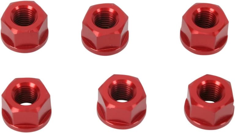2DKF-DRIVEN-DSNRD Aluminum Sprocket Nuts - Red - M10 x 1.25