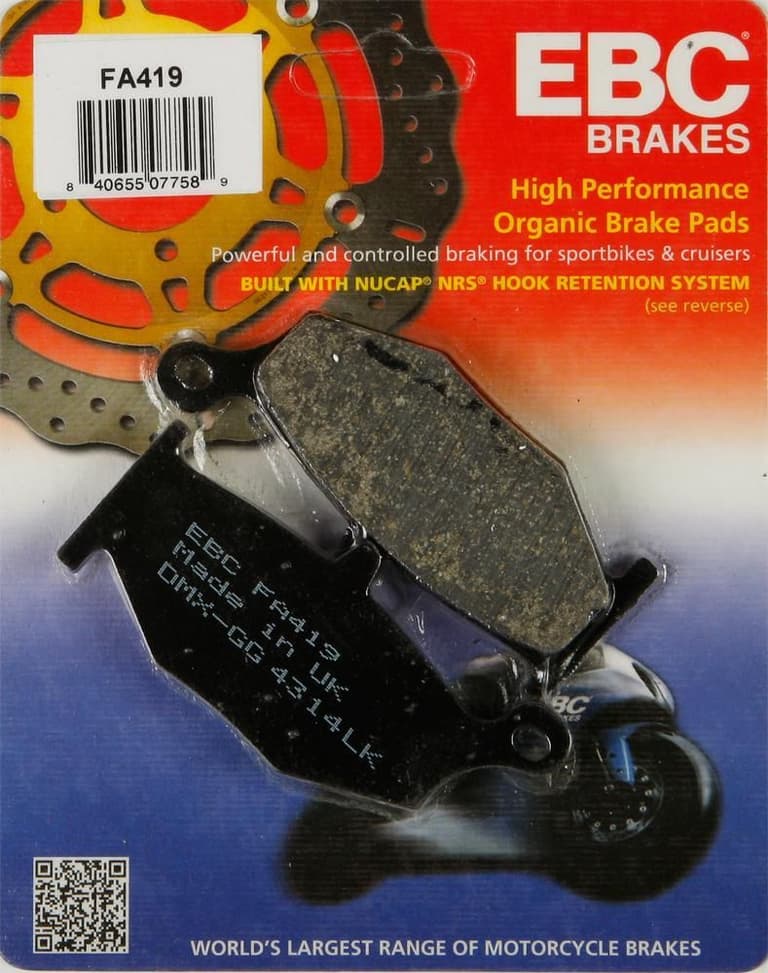 1V69-EBC-FA419 Organic Brake Pads - Suzuki - FA419