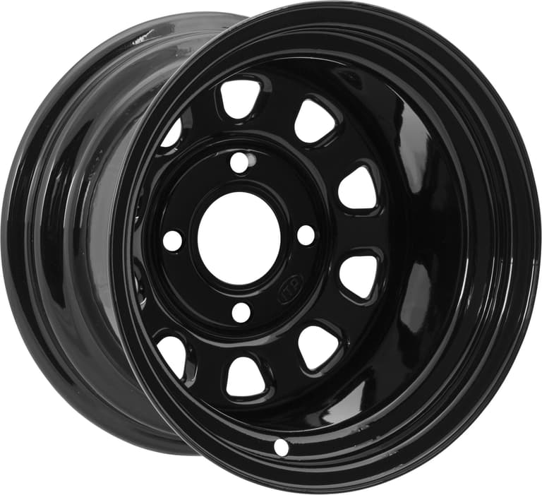 885-ITP-1221753014 Delta Steel Wheel - Front/Rear - Black - 12x7 - 4/110 - 4+3
