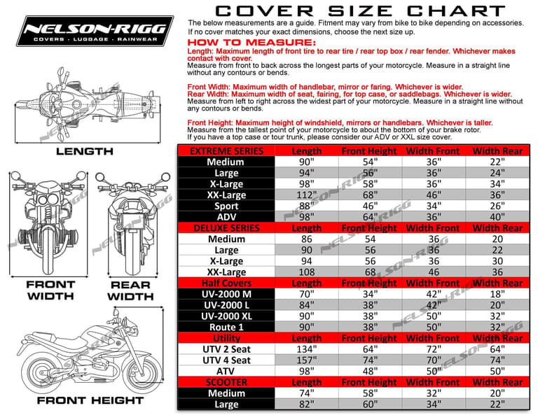 3HUV-NELSON-RI-MC-902-03-LG Motorcycle Cover - Polyester - Large