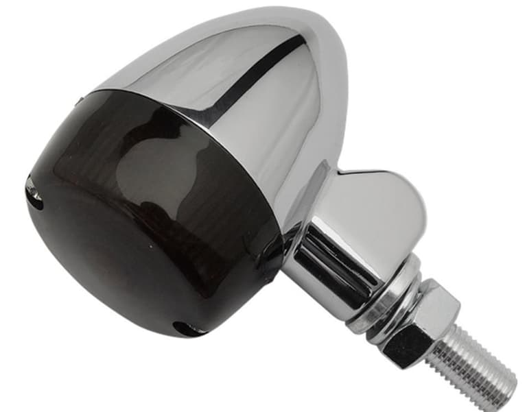 25PU-K-S-TECHNOL-26-8325CM Chrome Aluminum Marker LED Lights - Round #1 with Smoke Lens - Two Wire