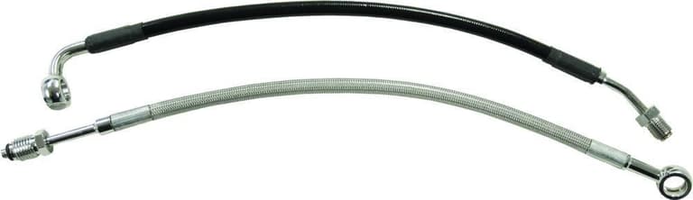 86O8-GOODRIDGE-HD0005-1CCH Stainless Steel Braided Hydraulic Clutch Line Kit - Stock - Clear Coated Chrome