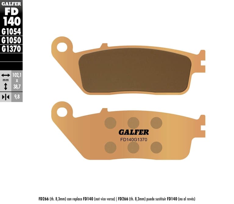 89GZ-GALFER-BRA-FD0140G1370 HH Sintered Brake Pads
