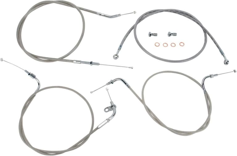 OFW-BARON-BA-8015KT-12 Cable Line Kit - 12" - 14" - XVS650CL - Stainless Steel