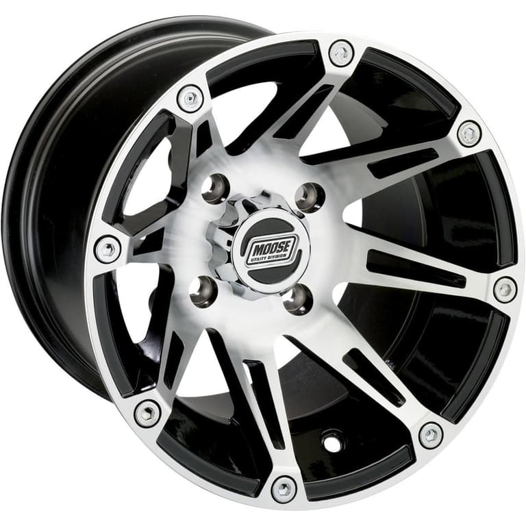 81H-MOOSE-UTILI-02300625 Type 387X Rear Wheel - 12x8 - 4+4 Offset - 4/110 - Machined - Black