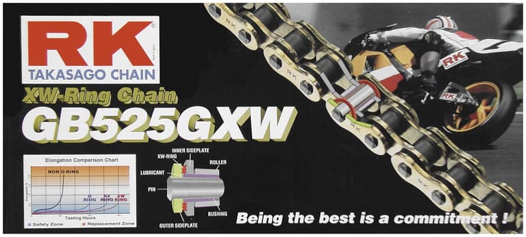 3DKA-RK-GB525GXW-120 525 GXW GB XW-Ring Chain - 120 Links - Gold
