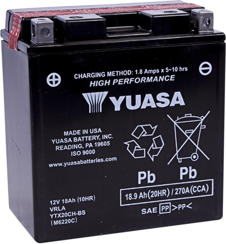 294C-YUASA-YUAM6220C AGM Battery - YTX20CH-BS .82 L