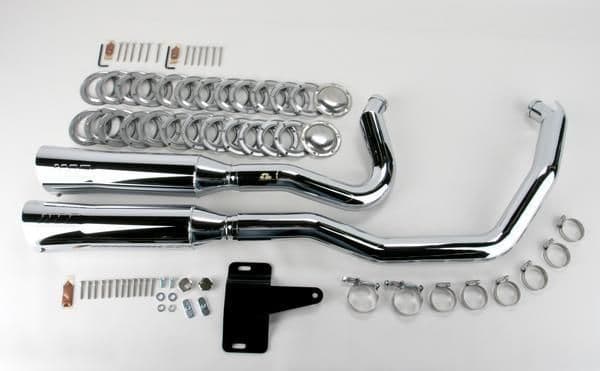 1XKR-SUPERTRAPP-828-71420 Fatshots Exhaust System - Right Side Drive - Custom - Chrome