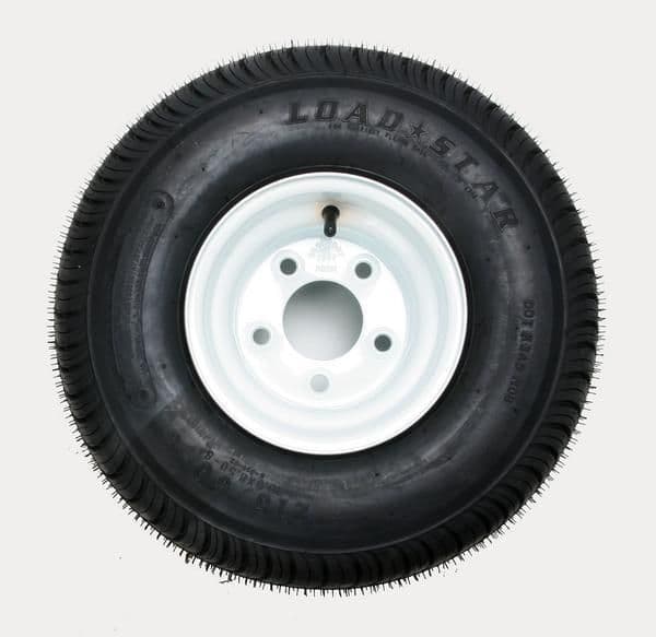 214X-KENDA-3H270 Trailer Tire/Wheel Assembly - 4-Ply Rated/Load Range B - 215/60-8 - 5 Hole Rim