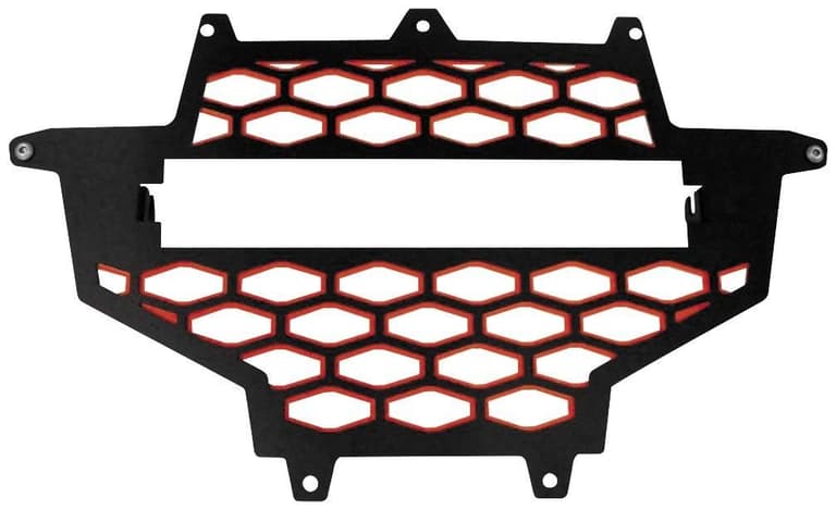 47IF-MODQUAD-RZR-FGLS-XP-RD Front Grill with 10in. Light Bar - Black/Red