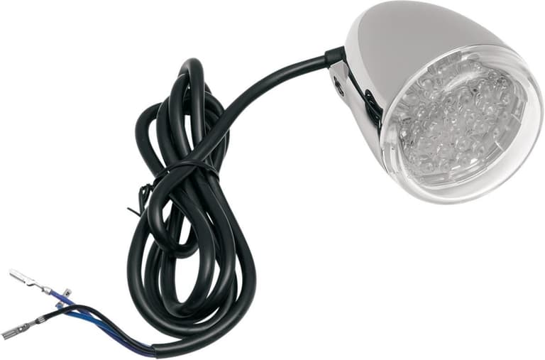 247J-CHRIS-PROD-8500C-LED-A Turn Signal - Amber LED - Chrome/Clear