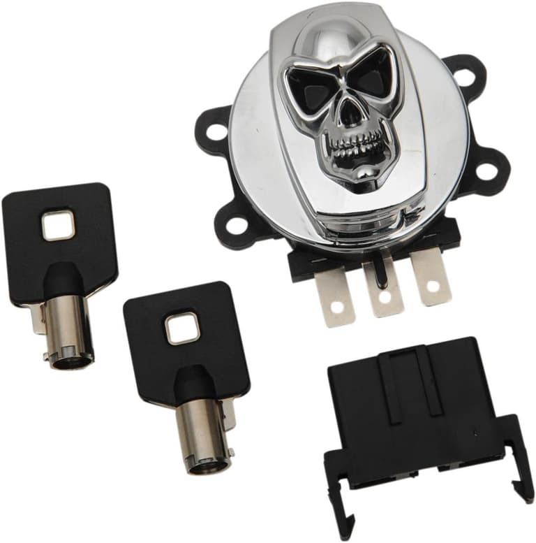 27MP-DRAG-SPECIA-21060422 Ignition Switch - Skull - Chrome