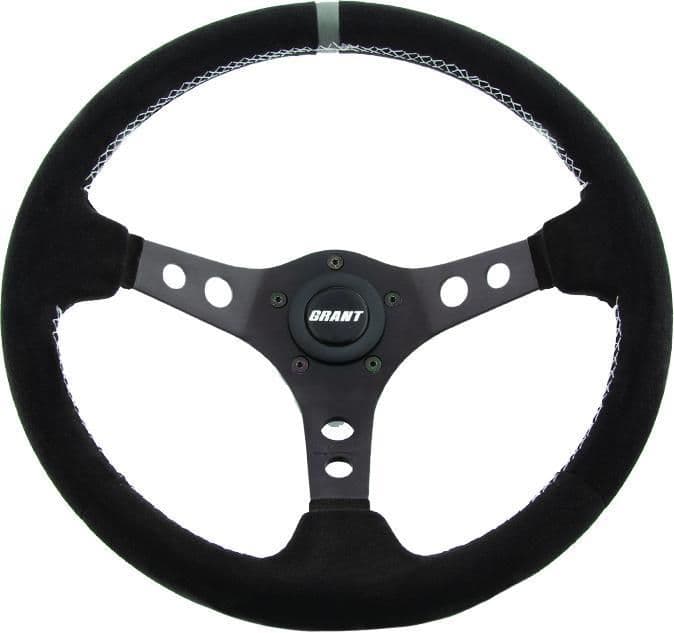 59FT-GRANT-INTER-694 694 Suede Series Steering Wheel - Black/Gray