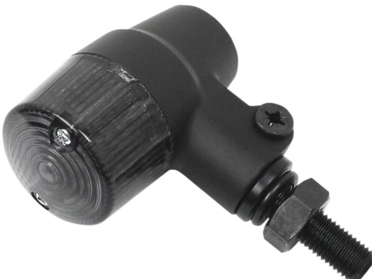 25QR-K-S-TECHNOL-26-8631 Black Satin Aluminum Marker LED Lights - Round #3 with Smoke Lens - Three Wire