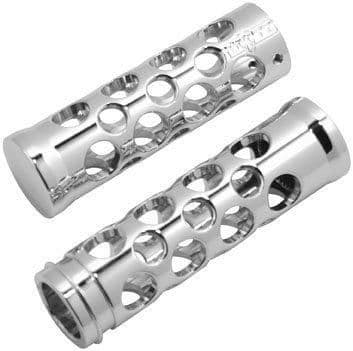 3AFH-BATTISTINIS-07-138 Billet Grips with Round Holes - Chrome