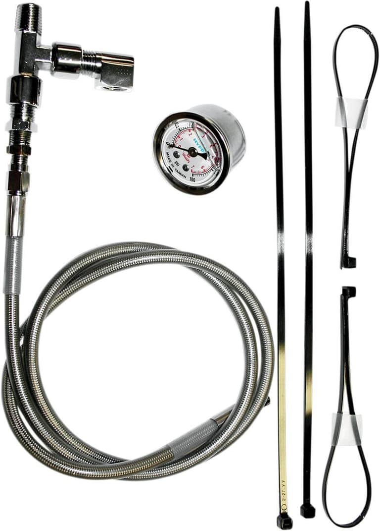 2ARR-FEULING-9018 Remote Oil Pressure Gauge/Line Kit - Stainless/Chrome