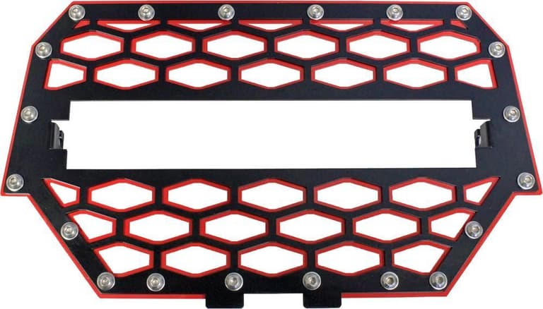 47I8-MODQUAD-RZR-FGLS-1K-RD Front Grill with 10in. Light Bar - Black/Red