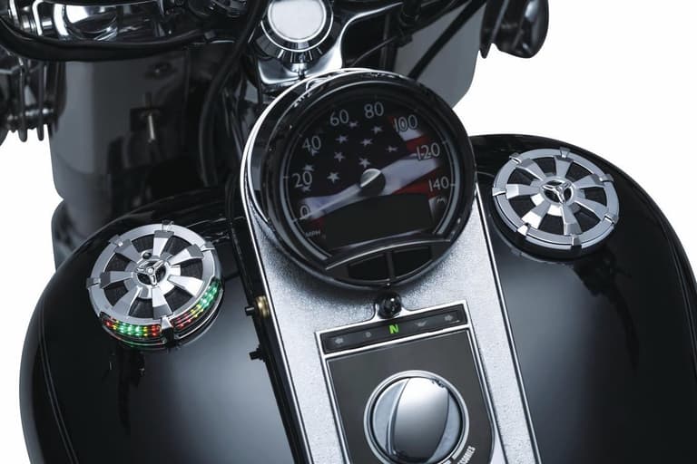 2AW1-KURYAKYN-7381 Alley Cat LED Fuel and Battery Gauge - Chrome