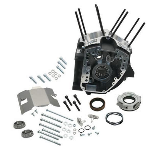 ZEL-S-S-CYCLE-31-0181 Twin Cam Engine Case - 4 1/8in Bore with Stock Stud Pattern - Black Powder-Coat