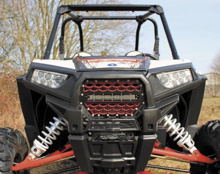 47I8-MODQUAD-RZR-FGLS-1K-RD Front Grill with 10in. Light Bar - Black/Red