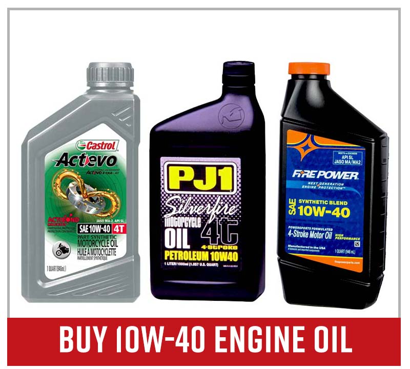 Buy 10W-40 motorcycle oil