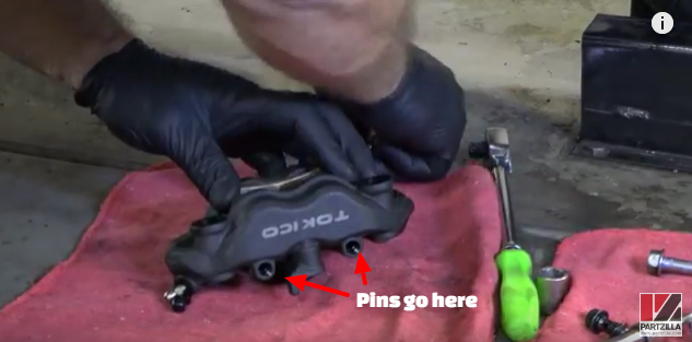 Honda CBR600 brake pads installation pins