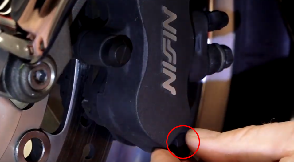 Honda Goldwing front brake pads hanger pin removal