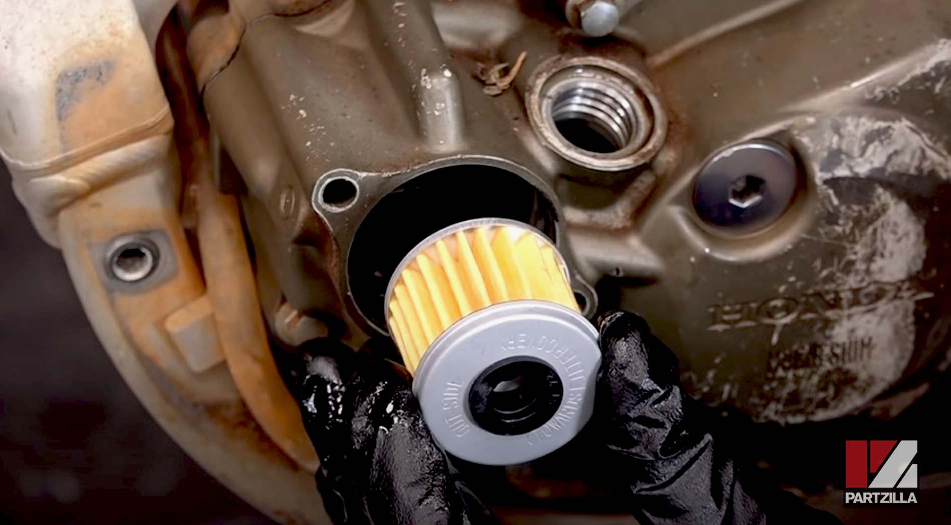 Motorcycle oil filter change