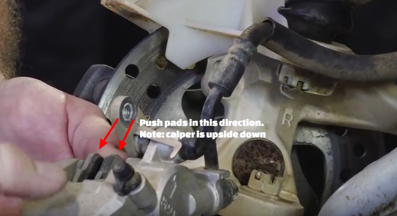 Honda ATV front brake caliper removal