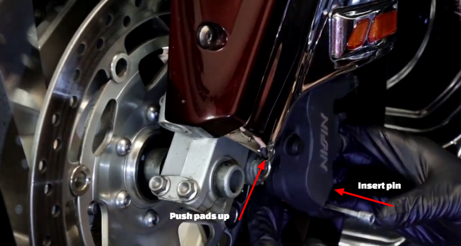 Honda Goldwing motorcycle brake pads install