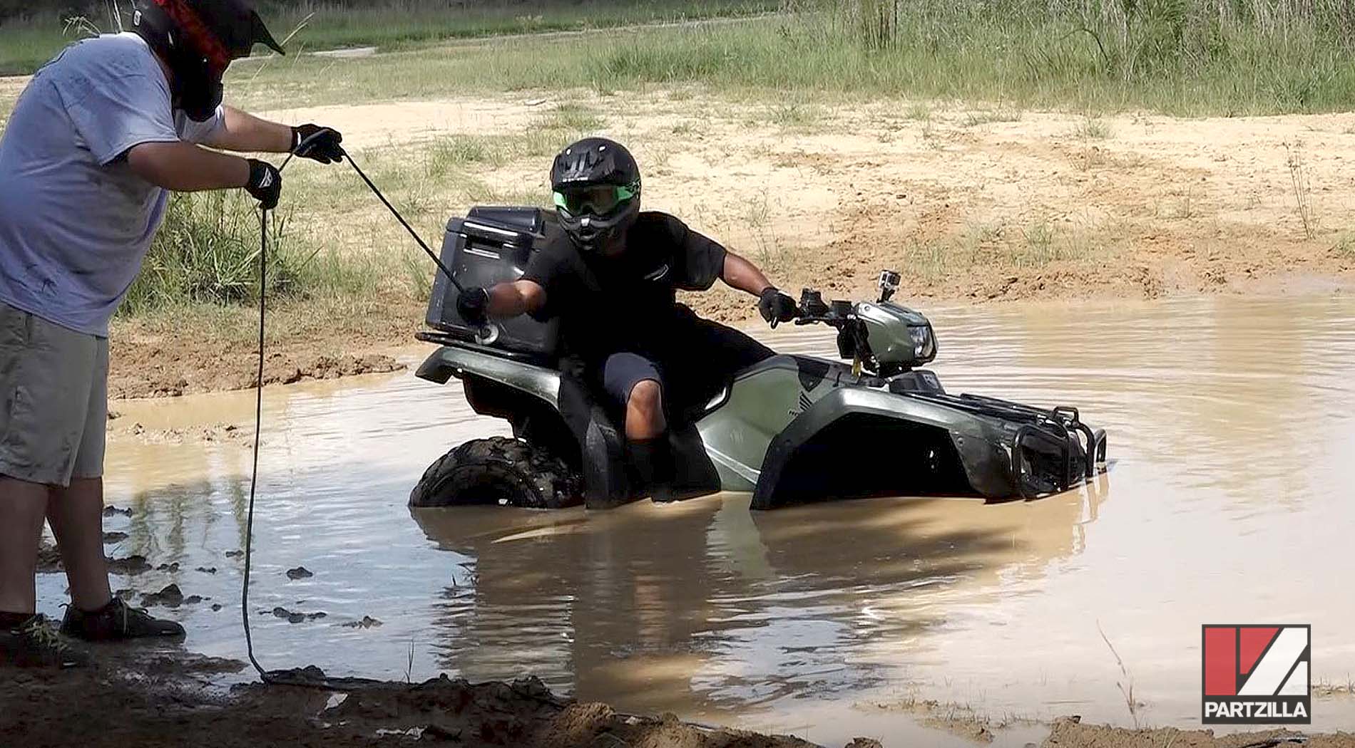 ATV stuck in mud buy a winch