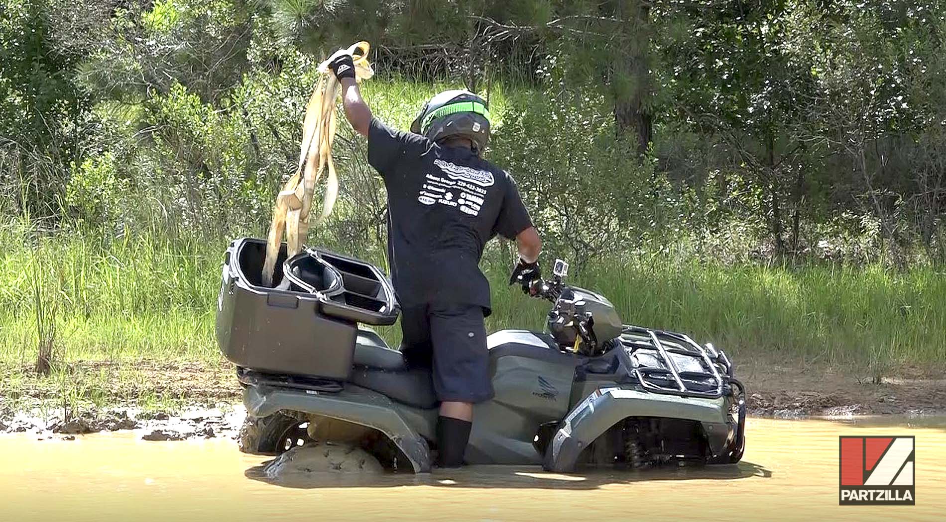 ATV stuck in mud tow straps