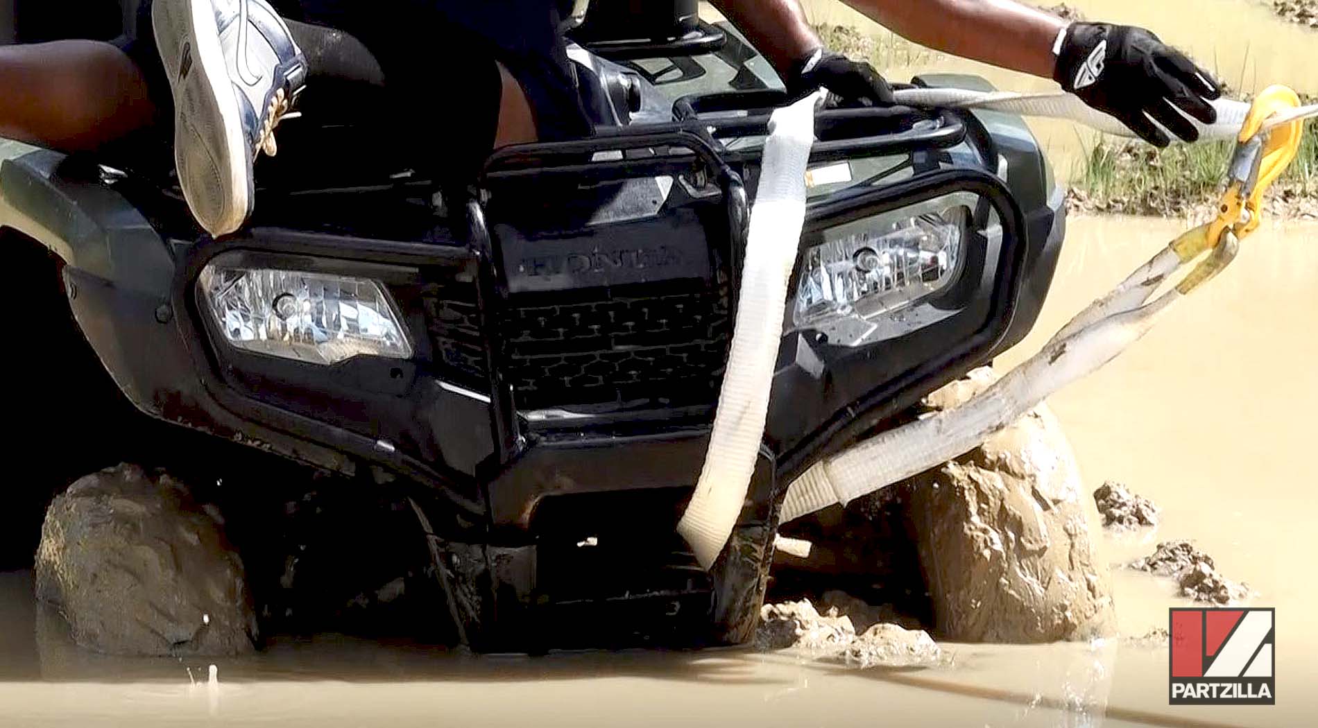 How to get ATV out of mud tow straps