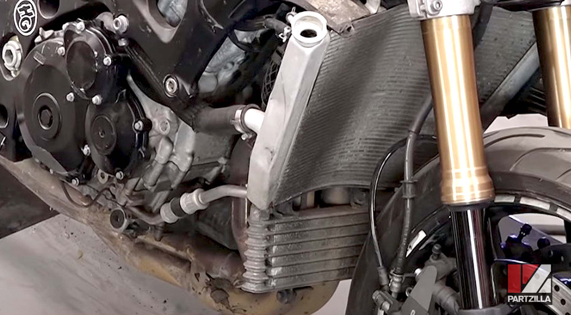 Motorcycle coolant leak causes bad radiator