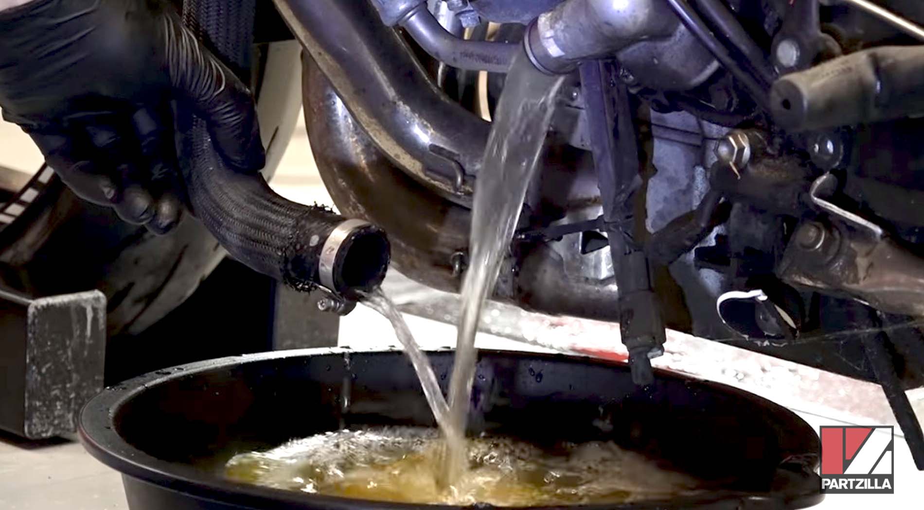 Motorcycle coolant leak causes cracked radiator hose
