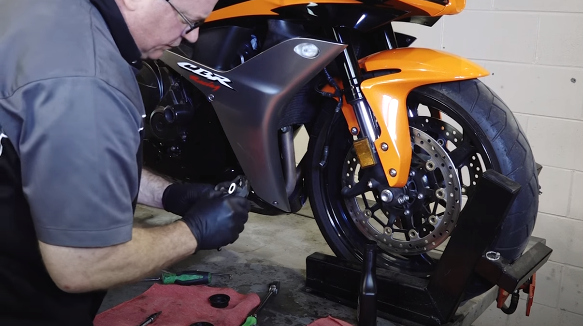 Honda CBR600RR front brake caliper rebuild