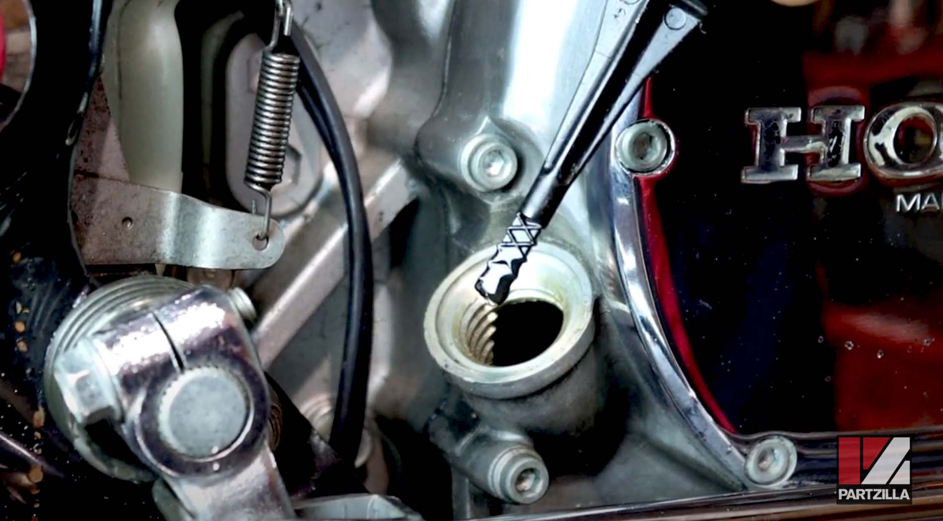 Honda Shadow motorcycle oil change service