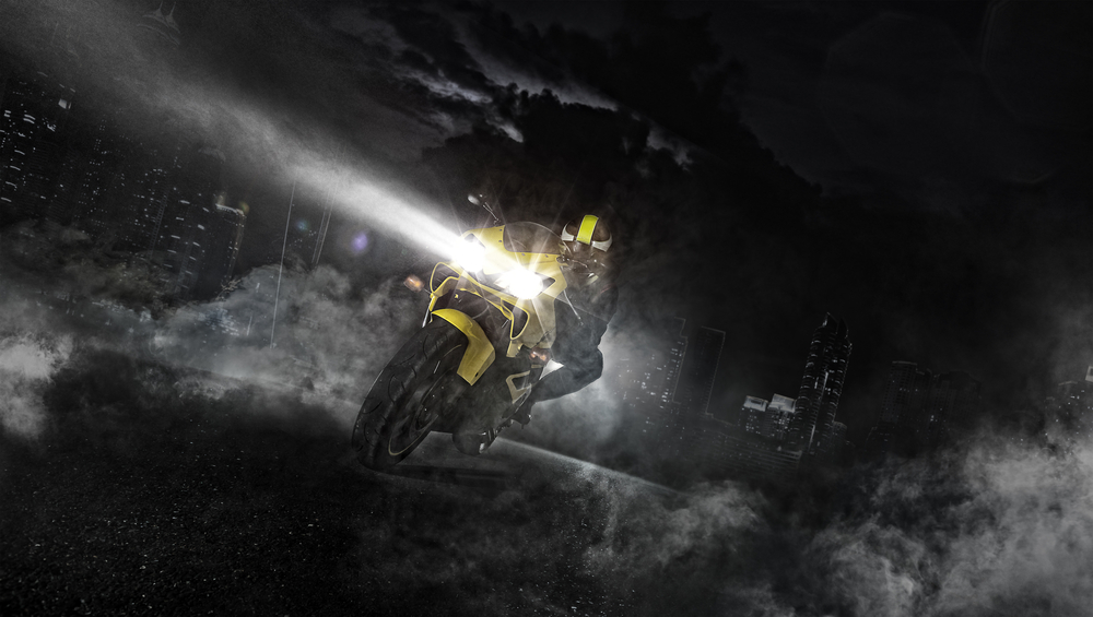 Motorcycle night riding safety headlights