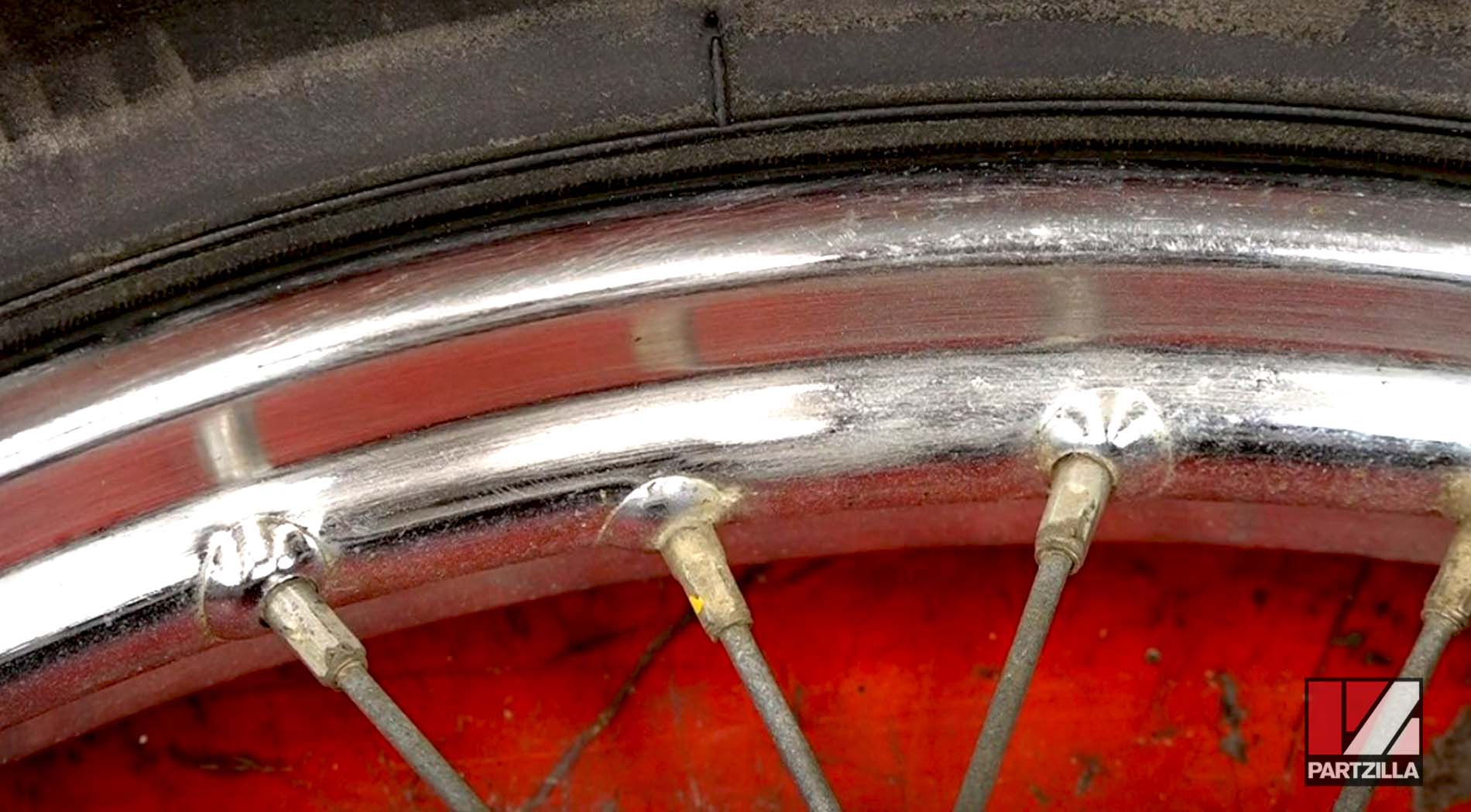 Simichrome Polish motorcycle wheel