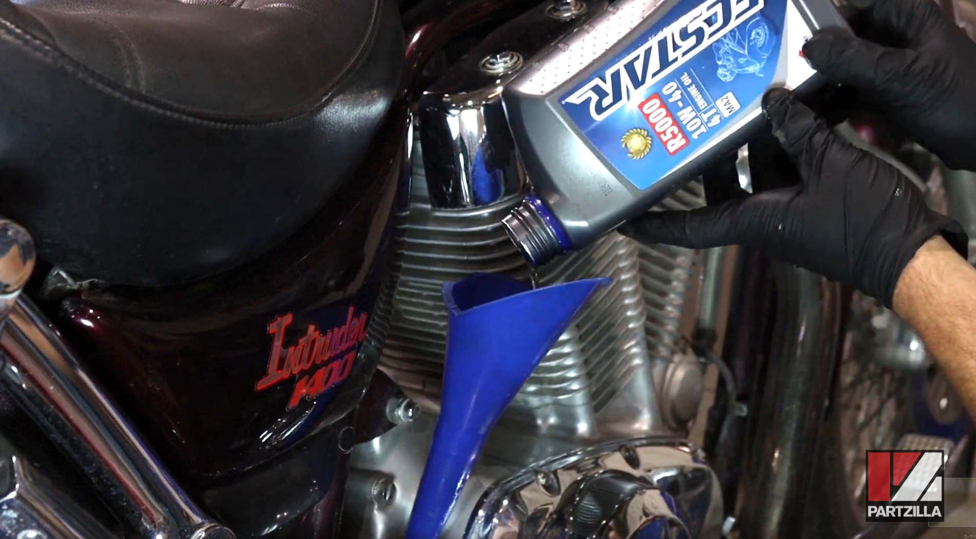Suzuki Intruder motorcycle oil change