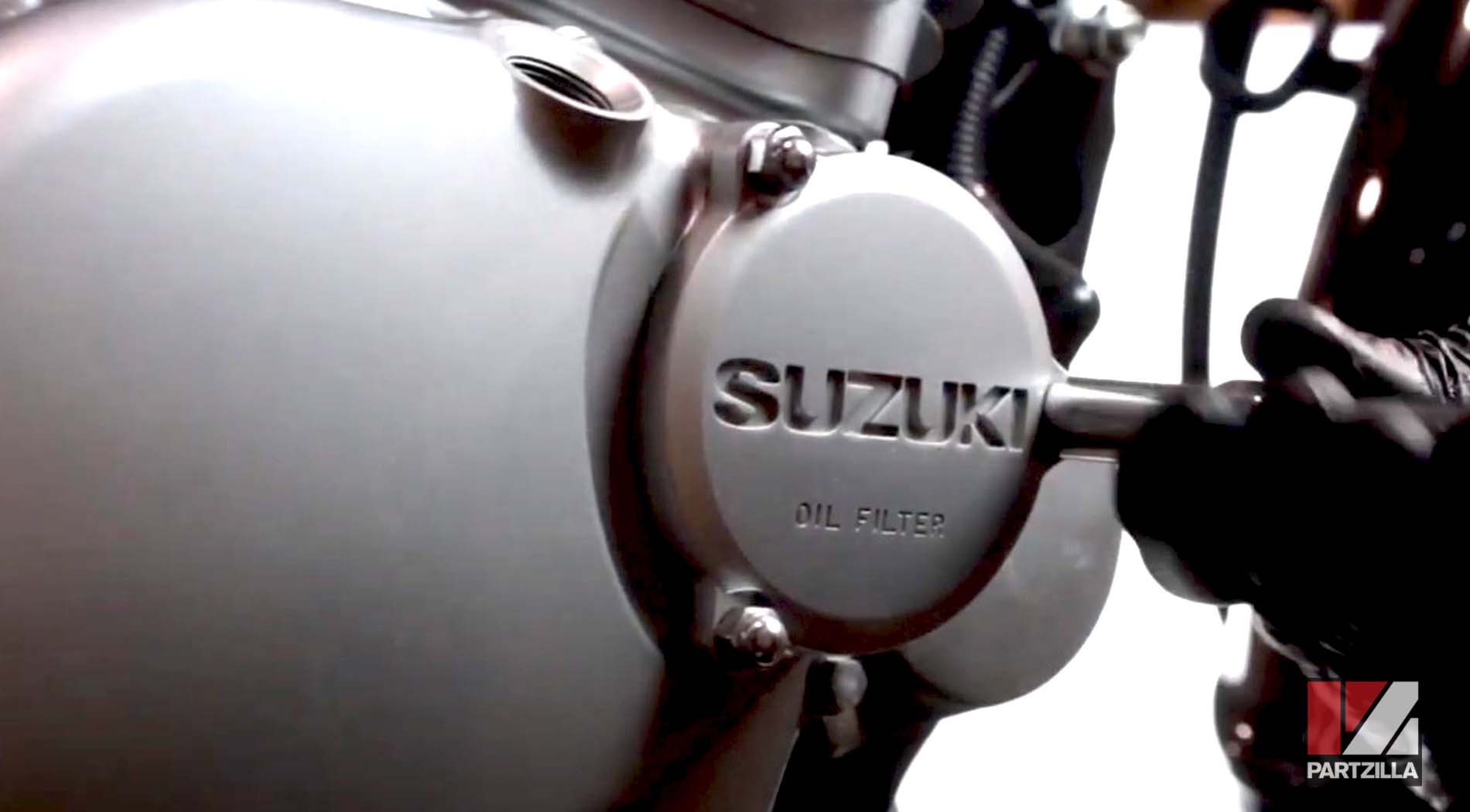 Suzuki TU250X oil filter cover removal