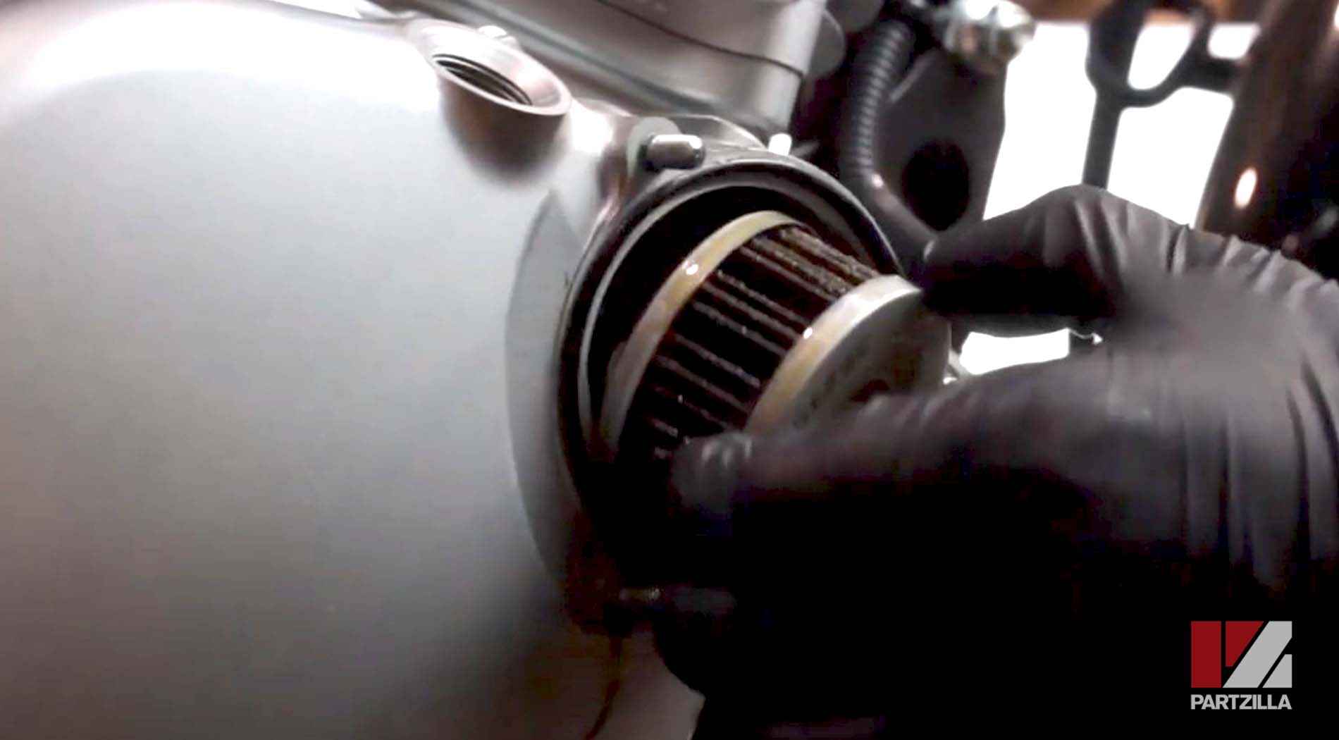 Suzuki motorcycle oil filter removal