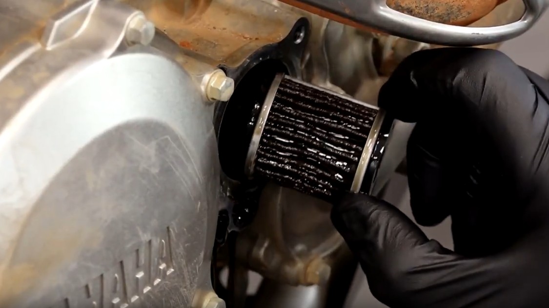 Yamaha YFZ ATV oil filter change
