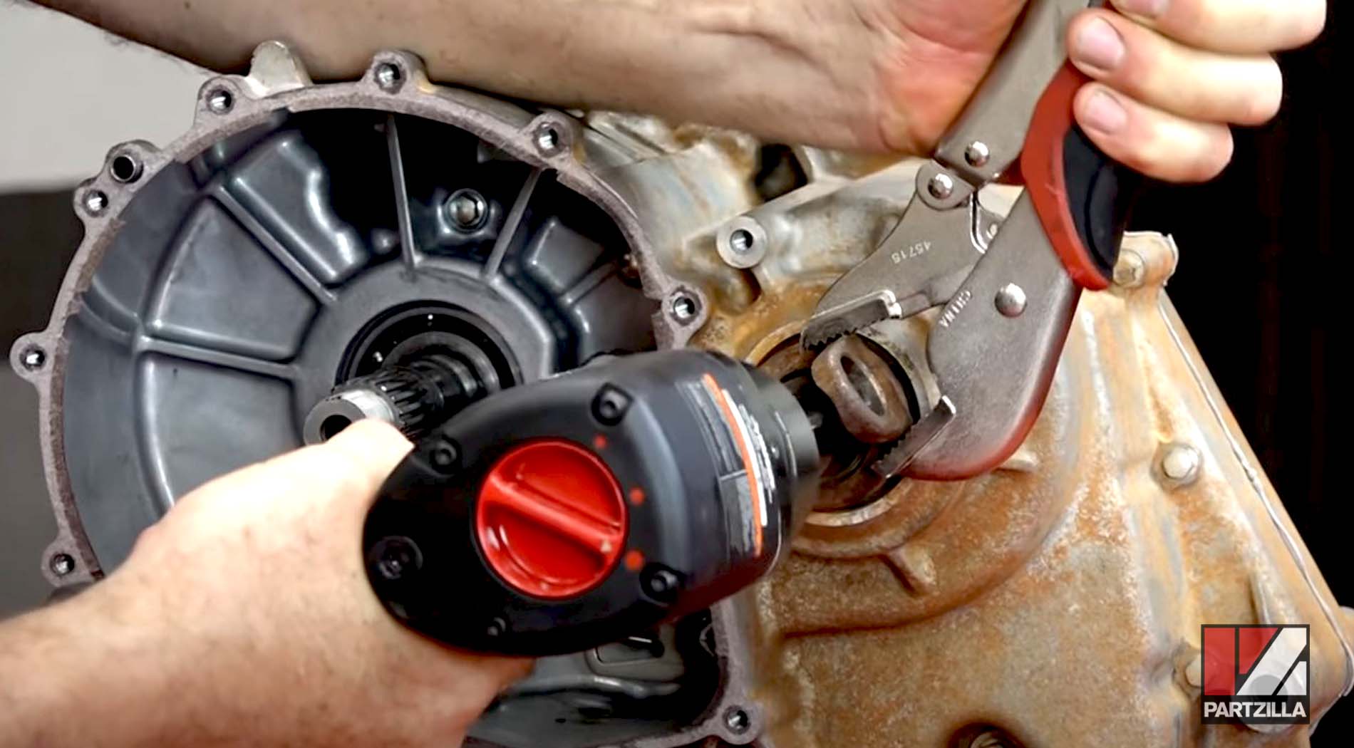 Yamaha YXZ1000R gear reduction kit installation opening gearcase