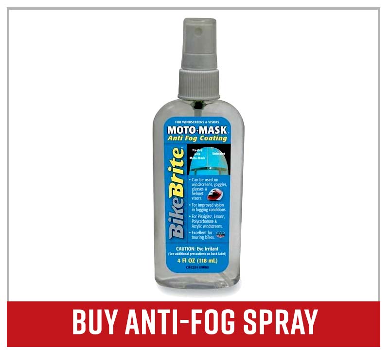 Buy motorcycle visor anti-fog spray
