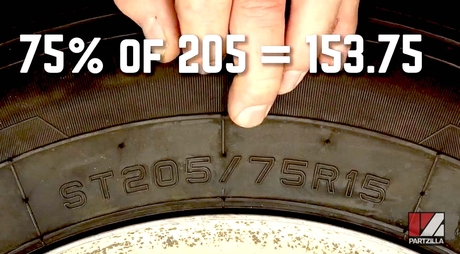 Metric size tire percentage measurement