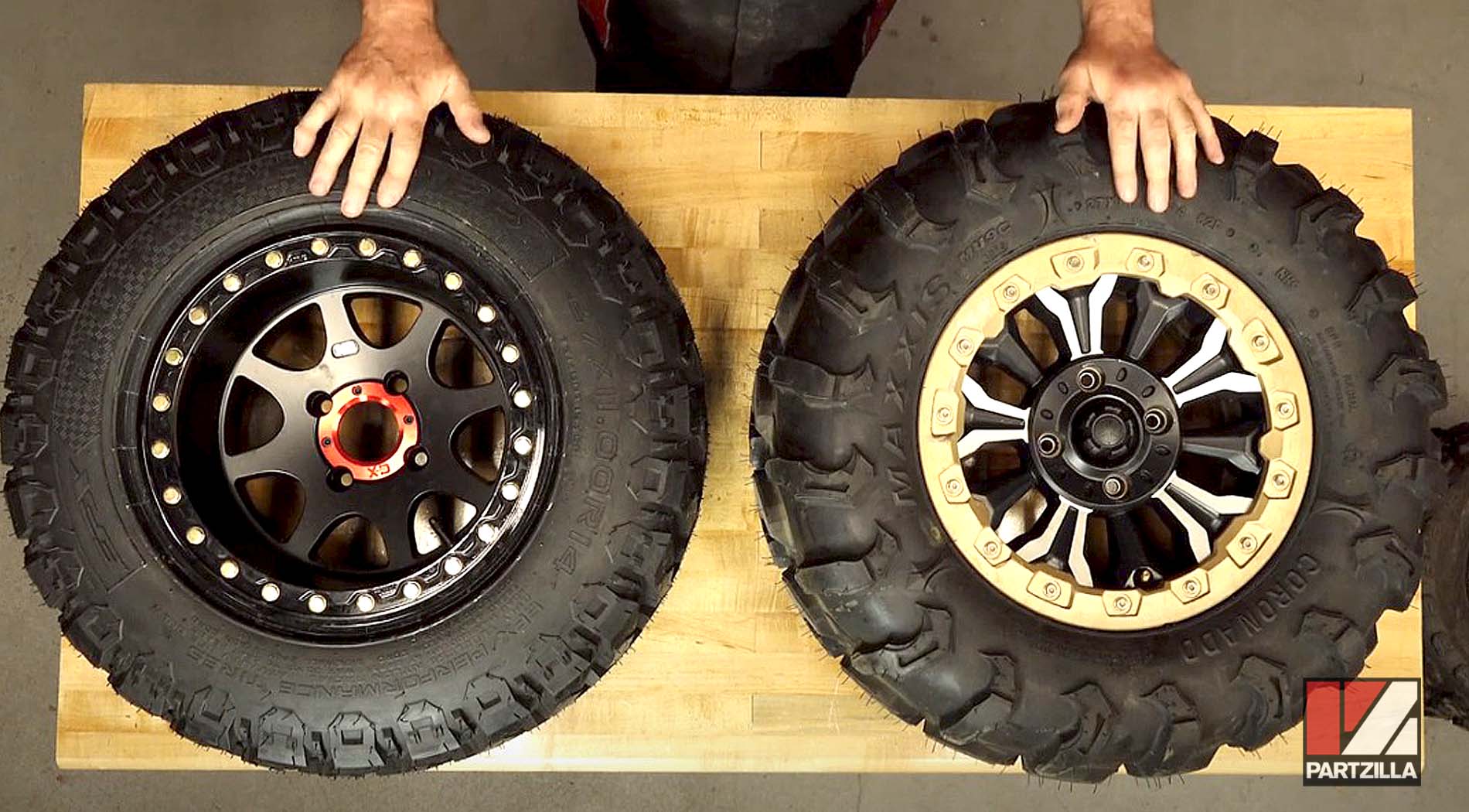 Side-by-side tires configuration