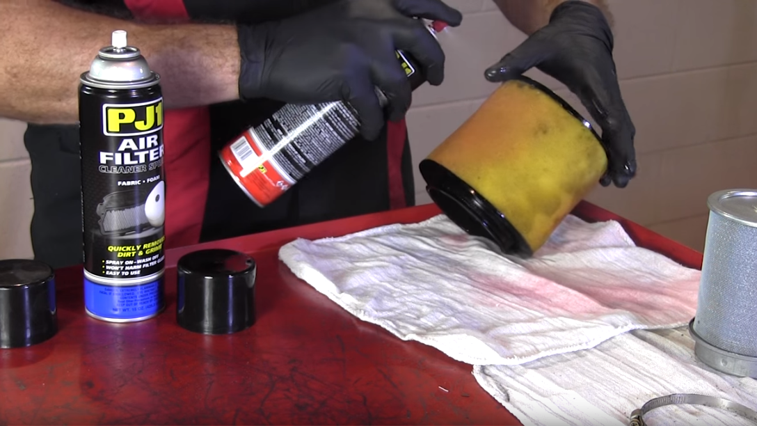 ATV air filter cleaning
