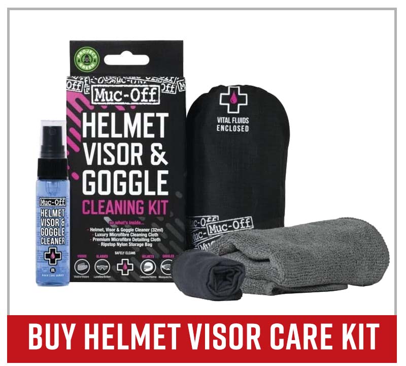 Buy motorcycle helmet visor and goggle care kit