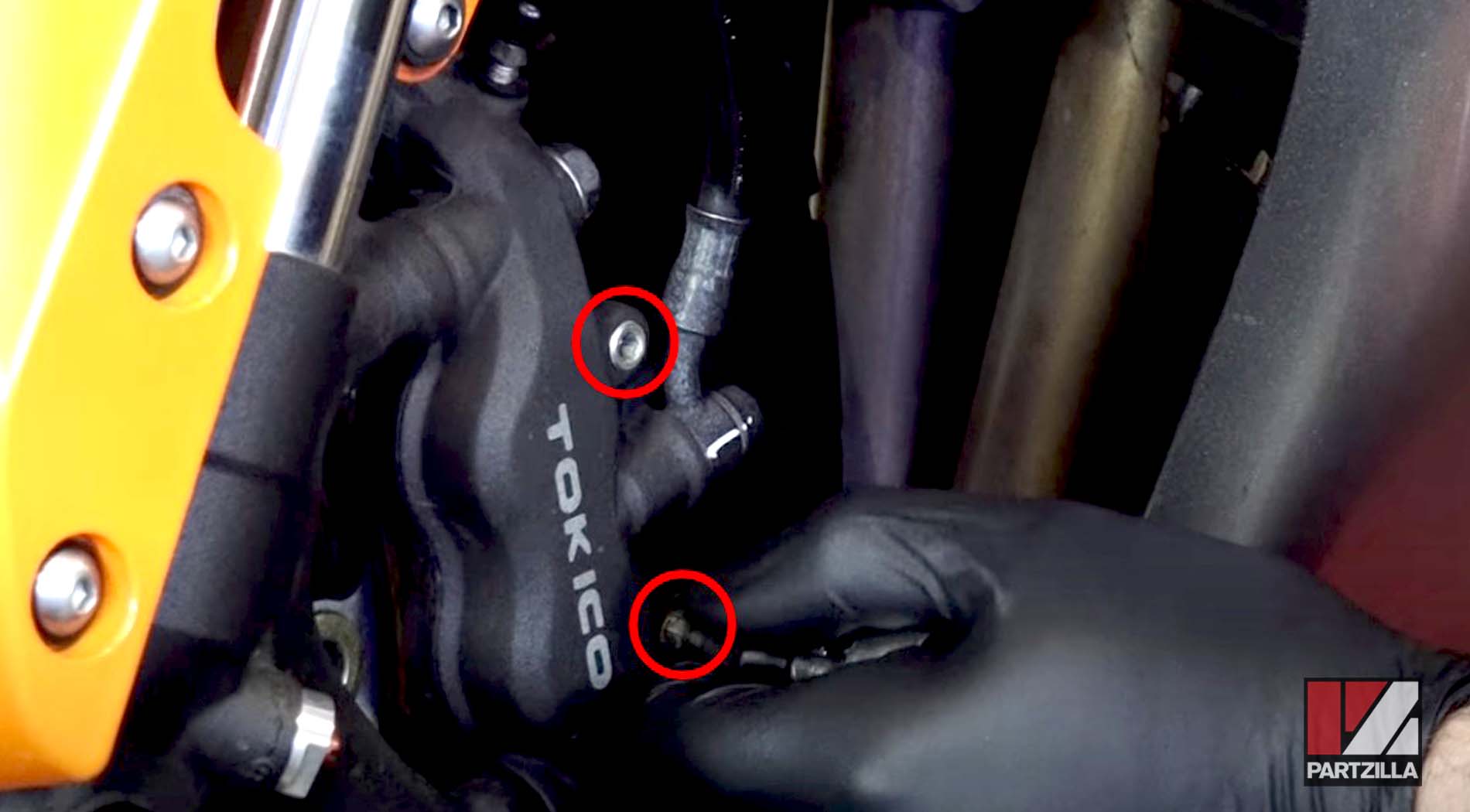 Honda CBR600 motorcycle front brake pad pins